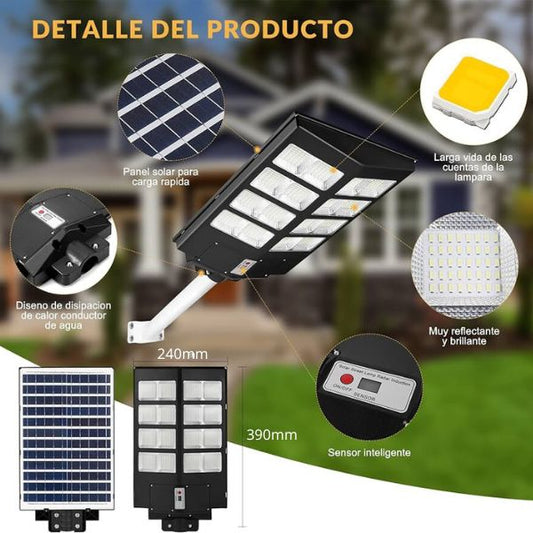 -Lámpara solar LED 300W | Modelo 2024 SolarCheck™